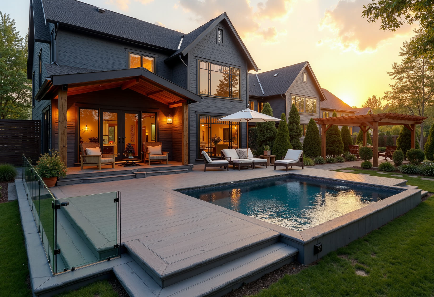 Custom backyard deck